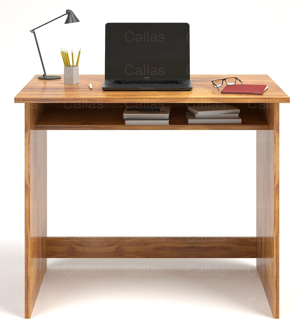 Callas Computer Desk Home/Office Desk | Writing Study Desk | Laptop Table | Modern Simple Desk | Small Desks for Small Spaces | Sturdy Desk for Home, Office, Bedroom, Living Room (ST-02-Brown)