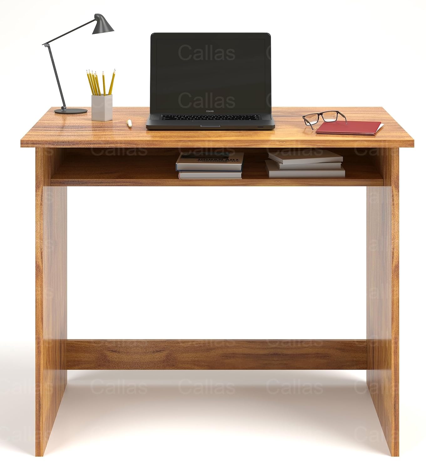Callas Computer Desk Home/Office Desk | Writing Study Desk | Laptop Table | Modern Simple Desk | Small Desks for Small Spaces | Sturdy Desk for Home, Office, Bedroom, Living Room (ST-02-Brown)