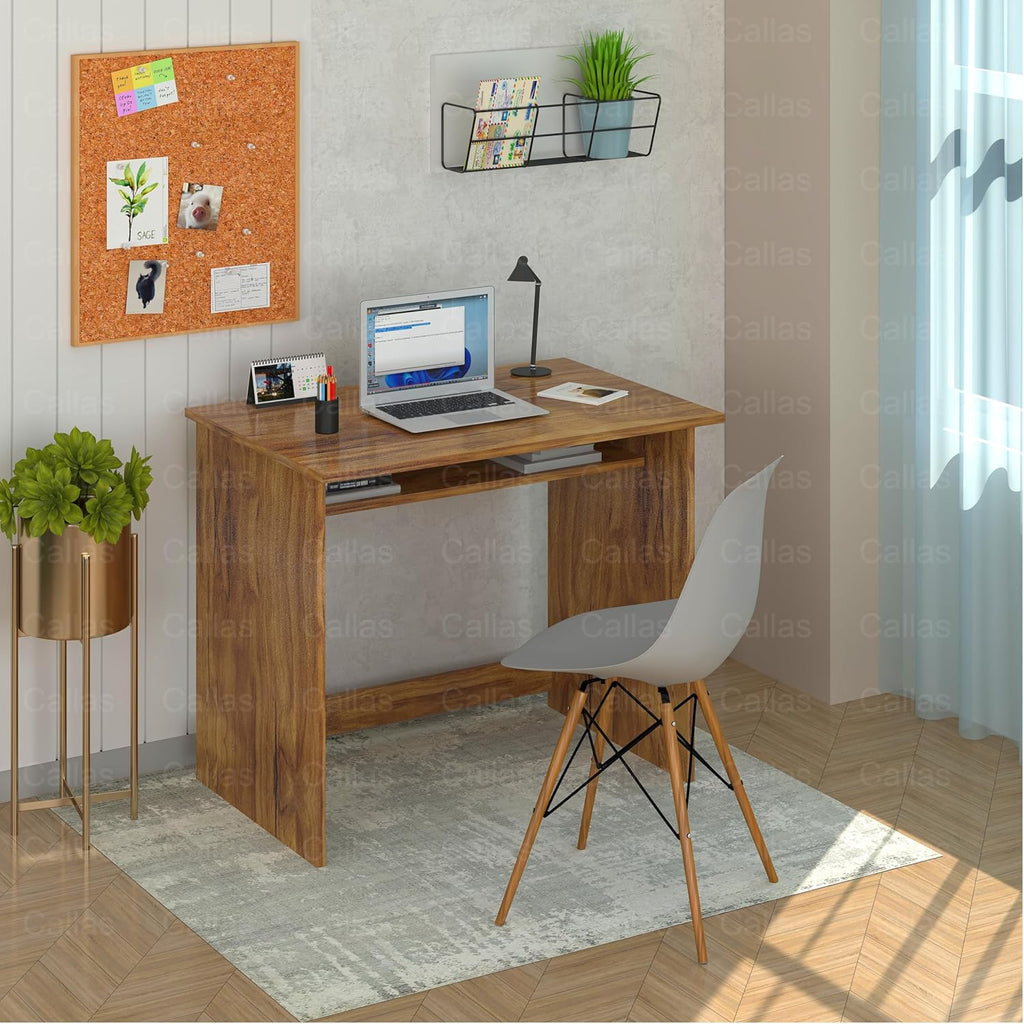 Callas Computer Desk Home/Office Desk | Writing Study Desk | Laptop Table | Modern Simple Desk | Small Desks for Small Spaces | Sturdy Desk for Home, Office, Bedroom, Living Room (ST-02-Brown)