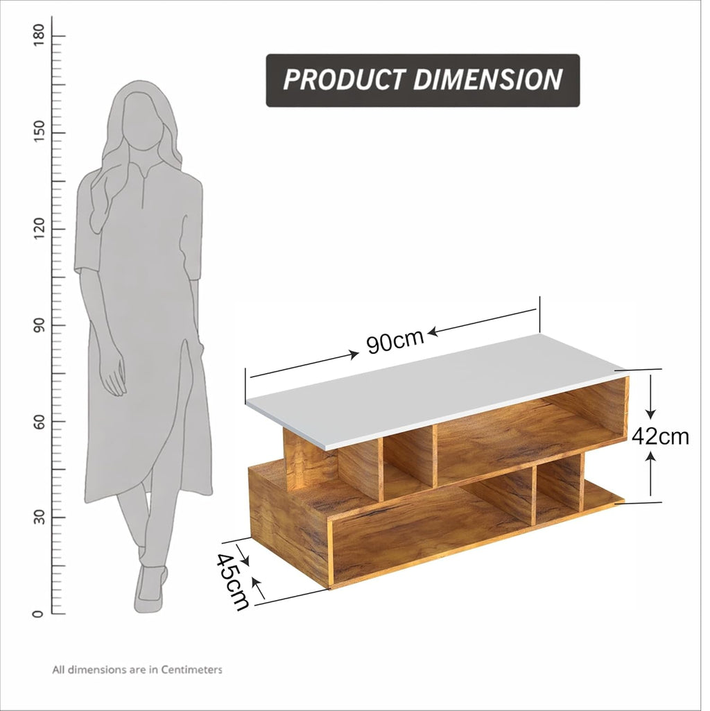 Callas Coffee Table with Multi-Purpose Storage, Wood, Walnut and Natural Finish,Modern Style (Walnut-CT-22)