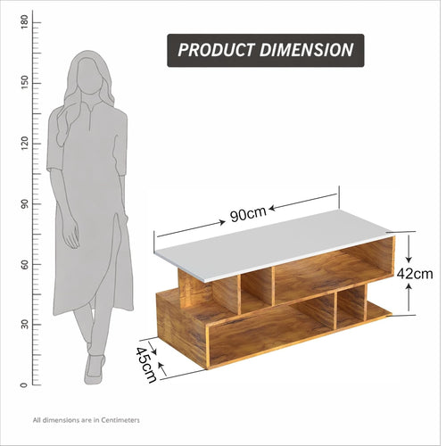 Callas Coffee Table with Multi-Purpose Storage, Wood, Walnut and Natural Finish,Modern Style (Walnut-CT-22)