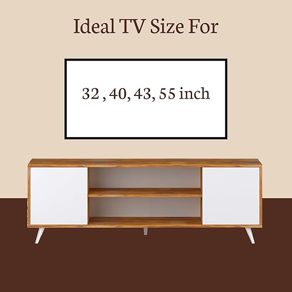 Callas Engineered Wood TV Entertainment Unit for Living Room | Modern TV Cabinet with Shelves & Storage | Set Top Box Stand & Display Unit (Walnut, TV-08)