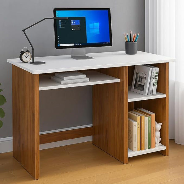 Callas Computer Desk Home/Office Desk | Writing Study Desk | Laptop Table | Modern Simple Desk | Small Desks for Small Spaces | Sturdy Desk for Home, Office, Bedroom, Living Room (ST-03-Brown)