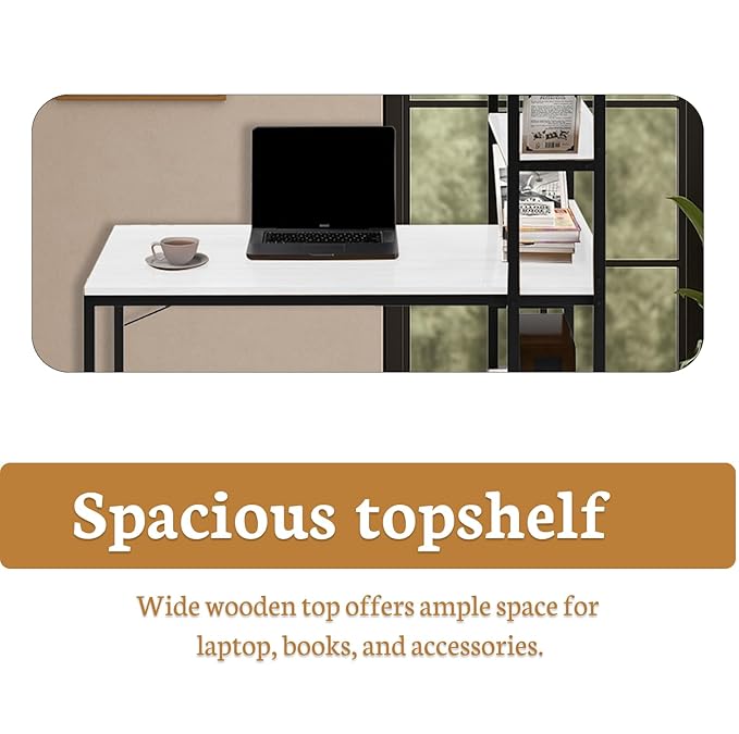 Callas Computer Desk Home/Office Desk | Writing Study Desk | Laptop Table | Modern Simple Desk | Small Desks for Small Spaces | Sturdy Desk for Home, Office, Bedroom, Living Room (White, ST-20)
