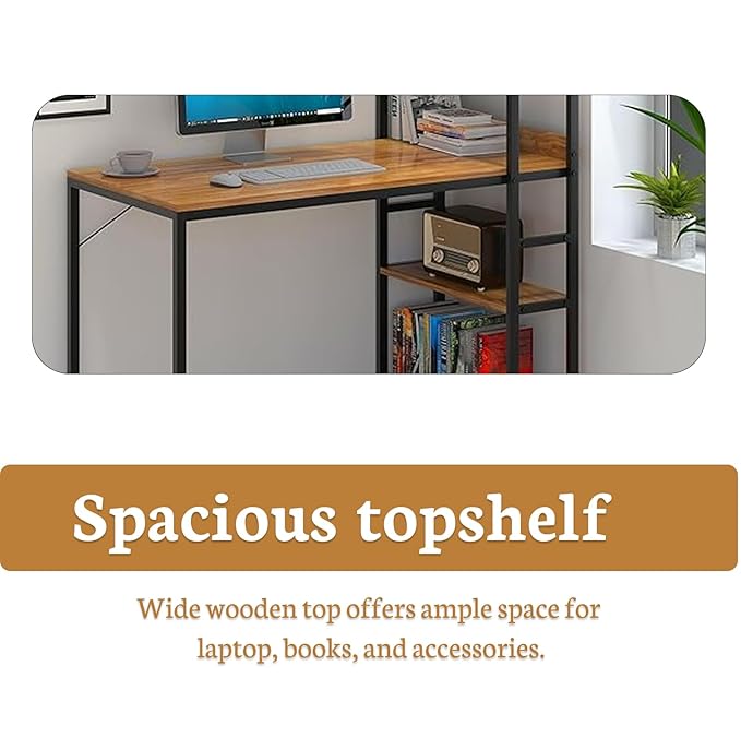 Callas Computer Desk Home/Office Desk | Writing Study Desk | Laptop Table | Modern Simple Desk | Small Desks for Small Spaces | Sturdy Desk for Home, Office, Bedroom, Living Room (Walnut, ST-20)