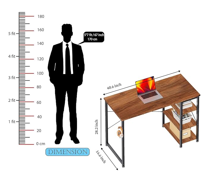Callas Computer Desk Home/Office Desk | Writing Study Desk | Laptop Table | Modern Simple Desk | Small Desks for Small Spaces | Sturdy Desk for Home, Office, Bedroom, Living Room (Walnut, ST-24)