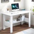 Callas Engineered Wooden Computer Desk for Home Office | Compact Laptop & Study Table | Small Writing Desk for Bedroom, Living Room (ST-09-White)