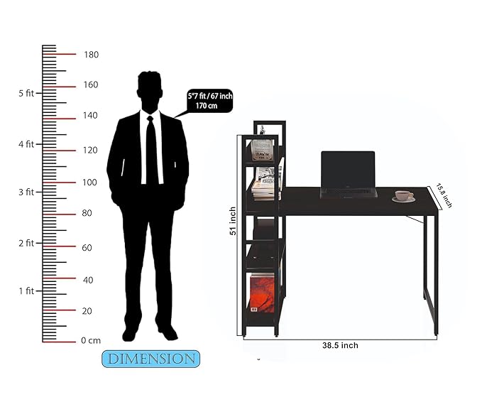 Callas Computer Desk Home/Office | Writing Study Desk | Laptop Table | Modern Simple Desk | Small Desks for Small Spaces | Desk for Bedroom, Living Room (Black, ST-20)