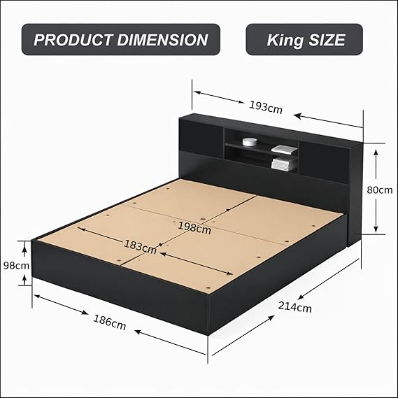 Callas Estoria Engineered Wood King Size Bed with Storage (Walnut, King with Storage)