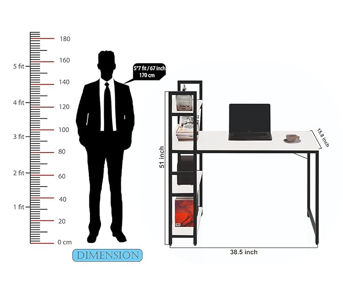 Callas Computer Desk Home/Office Desk | Writing Study Desk | Laptop Table | Modern Simple Desk | Small Desks for Small Spaces | Sturdy Desk for Home, Office, Bedroom, Living Room (White, ST-20)
