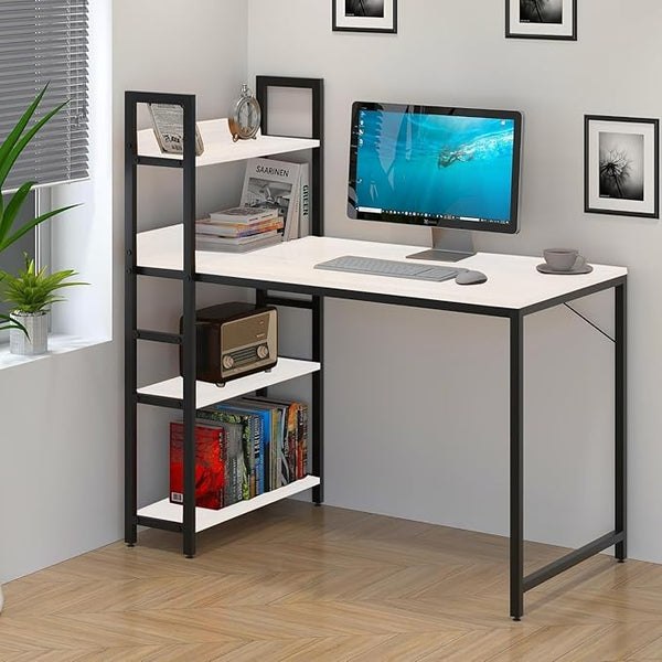 Callas Computer Desk Home/Office Desk | Writing Study Desk | Laptop Table | Modern Simple Desk | Small Desks for Small Spaces | Sturdy Desk for Home, Office, Bedroom, Living Room (White, ST-20)
