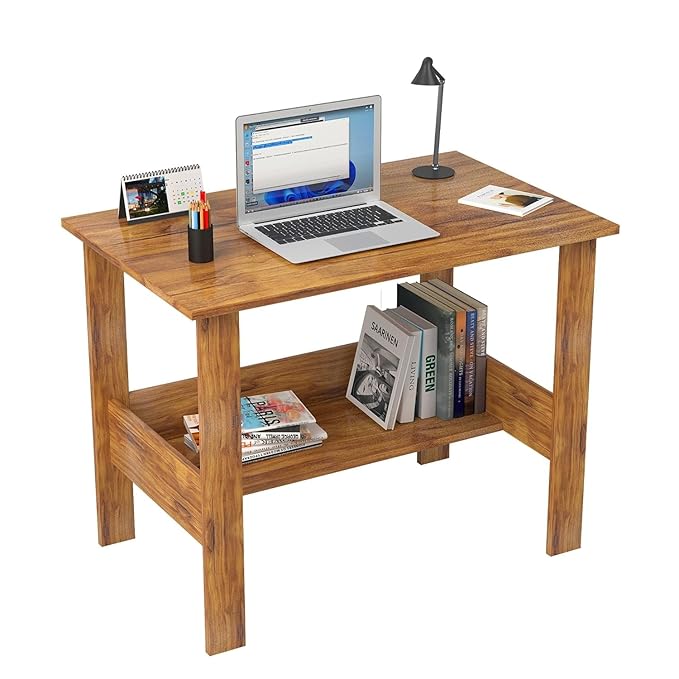 Callas Computer Desk Home/Office Desk | Writing Study Desk | Laptop Table | Modern Simple Desk | Small Desks for Small Spaces | Sturdy Desk for Home, Office, Bedroom, Living Room (ST-09-Brown)