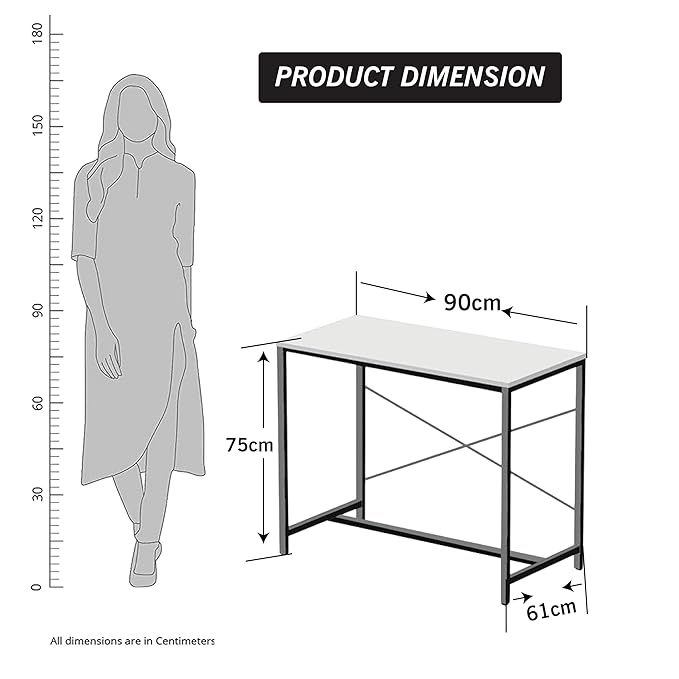 Callas Laminated Study Table | Computer Table for Home | Office Table | Desktop and Laptop Table | Office Desk (White, ST-10)
