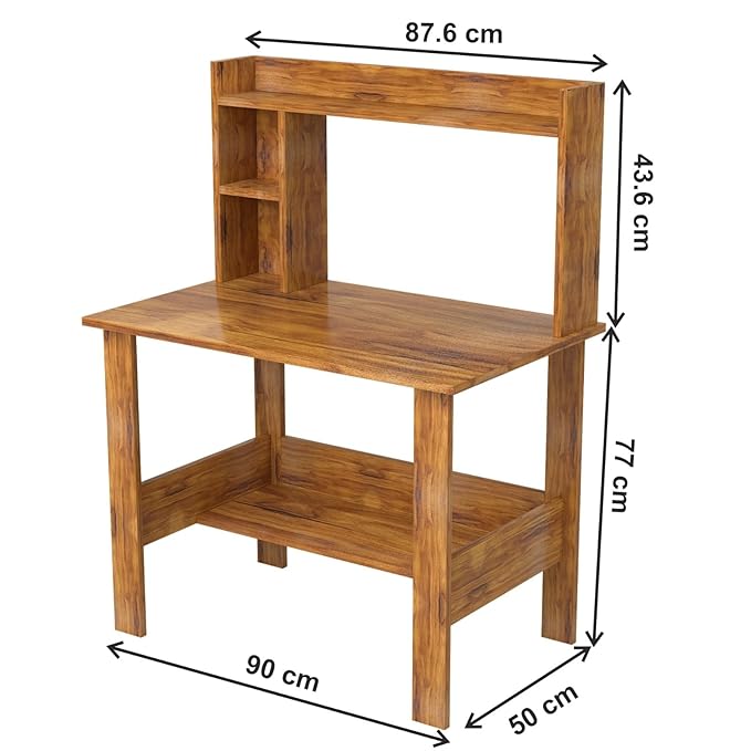 Callas Engineered Wood Study Table with Hutch & Bottom Storage | Computer, Laptop & Office Desk with Extra Storage for Home, Study & Workstation ( ST-40, Walnut)