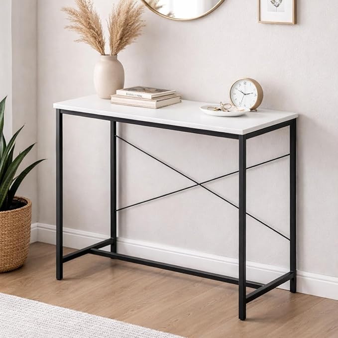Callas Laminated Study Table | Computer Table for Home | Office Table | Desktop and Laptop Table | Office Desk (White, ST-10)