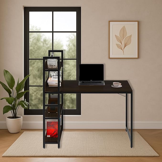 Callas Computer Desk Home/Office | Writing Study Desk | Laptop Table | Modern Simple Desk | Small Desks for Small Spaces | Desk for Bedroom, Living Room (Black, ST-20)