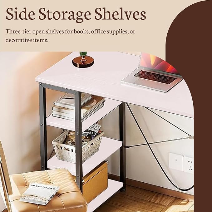 Callas Computer Desk Home/Office Desk | Writing Study Desk | Laptop Table | Modern Simple Desk | Small Desks for Small Spaces | Sturdy Desk for Home, Office, Bedroom, Living Room (White, ST-24)