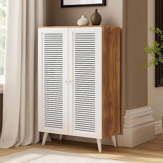 Callas Wooden Shoe Rack for Home | Multipurpose Cabinet for Shoes & Storage | Engineered Wood Shoe Stand for Entryway, Hallway, Bedroom (White, SR-10)