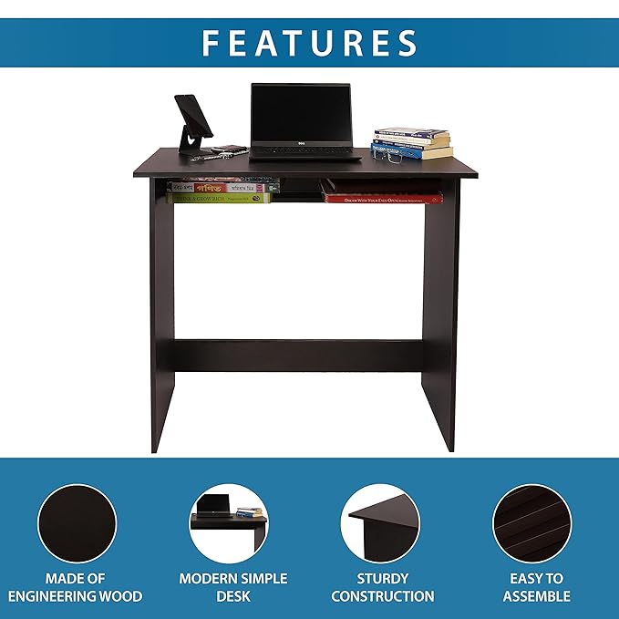 Callas Engineered Wood Study Table with Hutch & Bottom Storage | Computer, Laptop & Office Desk with Extra Storage for Home, Study & Workstation ( ST-40, White )