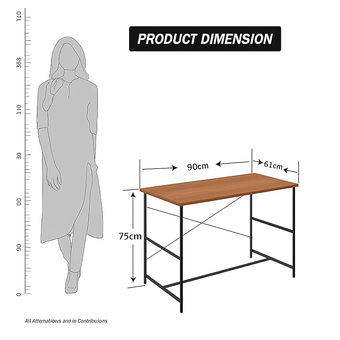 Callas Laminated Study Table | Computer Table for Home | Office Table | Desktop and Laptop Table | Office Desk (Walnut, ST-10)