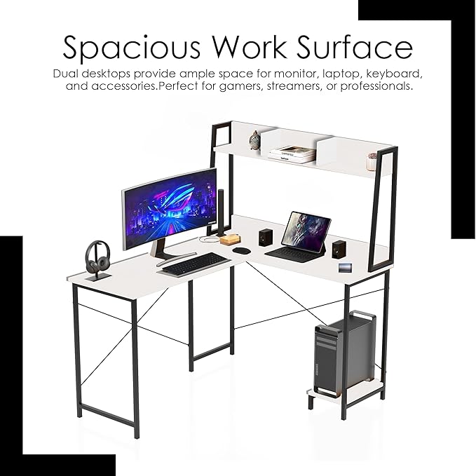 Callas Computer Desk Home/Office Desk | Writing Study Desk | Laptop Table | Modern Simple Desk | Small Desks for Small Spaces | Sturdy Desk for Home, Office, Bedroom, Living Room (White, ST-23)