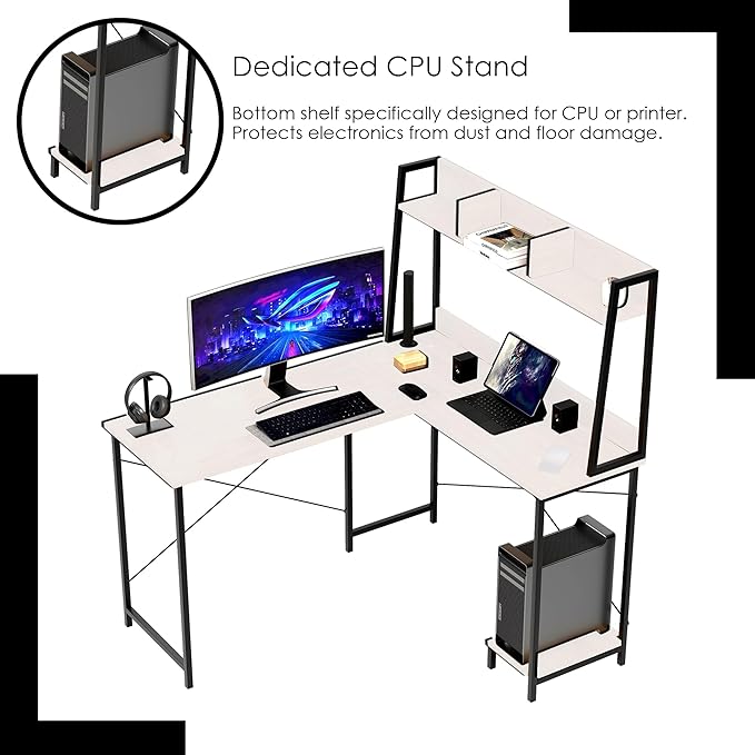 Callas Computer Desk Home/Office Desk | Writing Study Desk | Laptop Table | Modern Simple Desk | Small Desks for Small Spaces | Sturdy Desk for Home, Office, Bedroom, Living Room (White, ST-23)