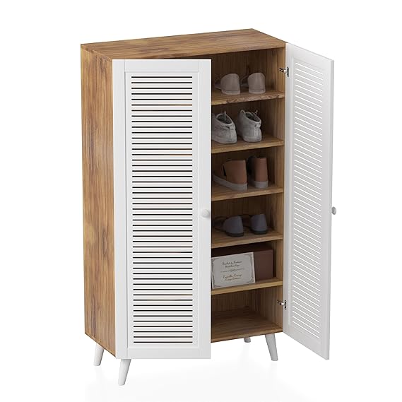 Callas Wooden Shoe Rack for Home | Multipurpose Cabinet for Shoes & Storage | Engineered Wood Shoe Stand for Entryway, Hallway, Bedroom (White, SR-10)