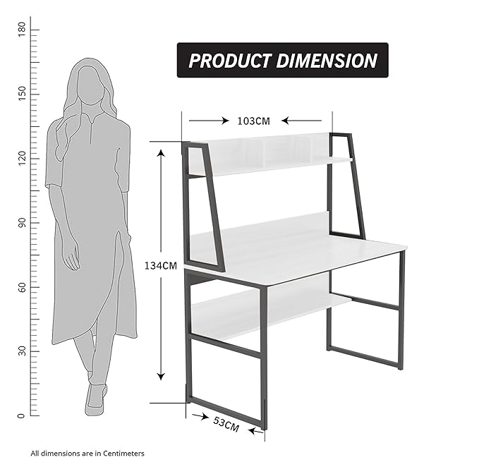 Callas Computer Desk Home/Office Desk | Writing Study Desk | Laptop Table | Modern Simple Desk | Small Desks for Small Spaces | Sturdy Desk for Home, Office, Bedroom, Living Room (White, ST-21)