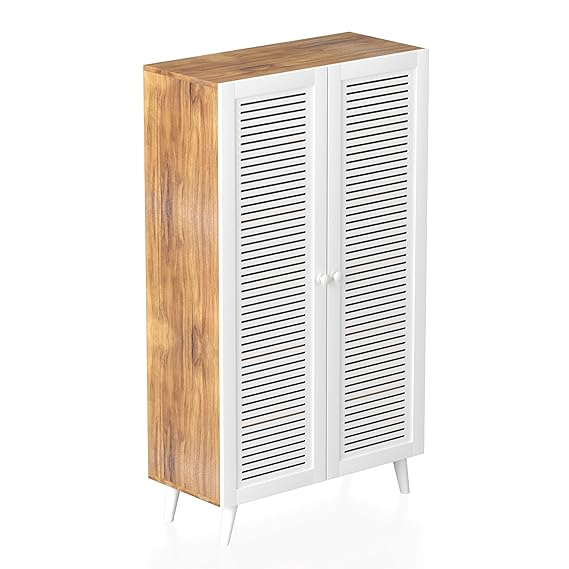 Callas Wooden Shoe Rack for Home | Multipurpose Cabinet for Shoes & Storage | Engineered Wood Shoe Stand for Entryway, Hallway, Bedroom (White, SR-10)