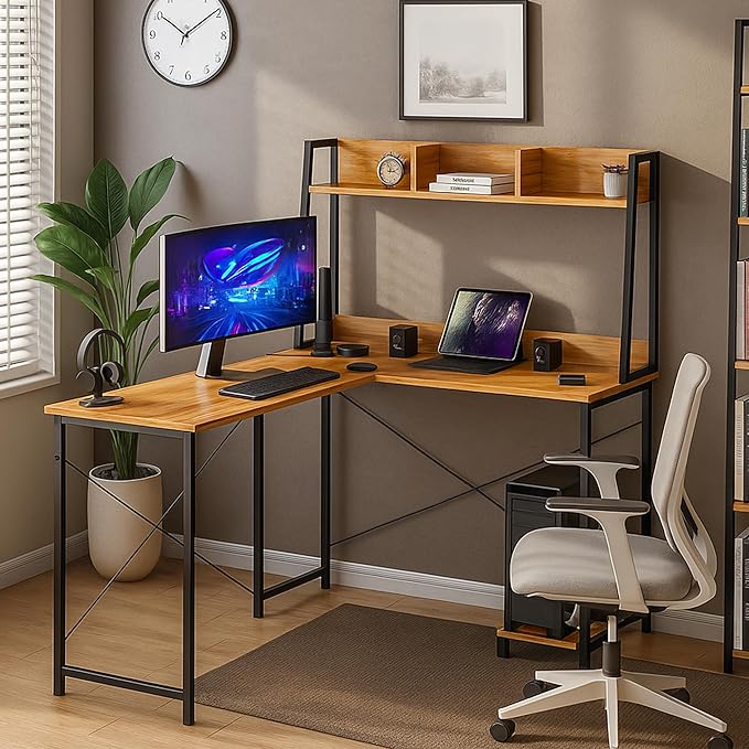 Callas Computer Desk Home/Office Desk | Writing Study Desk | Laptop Table | Modern Simple Desk | Small Desks for Small Spaces | Sturdy Desk for Home, Office, Bedroom, Living Room (Walnut, ST-23)