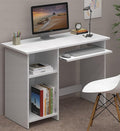 Callas Wooden Study Table with Hutch & Bottom Storage, Office Work Desk for Laptop Study Computer Table for Home (ST-04-White)