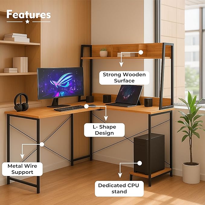 Callas Computer Desk Home/Office Desk | Writing Study Desk | Laptop Table | Modern Simple Desk | Small Desks for Small Spaces | Sturdy Desk for Home, Office, Bedroom, Living Room (Walnut, ST-23)
