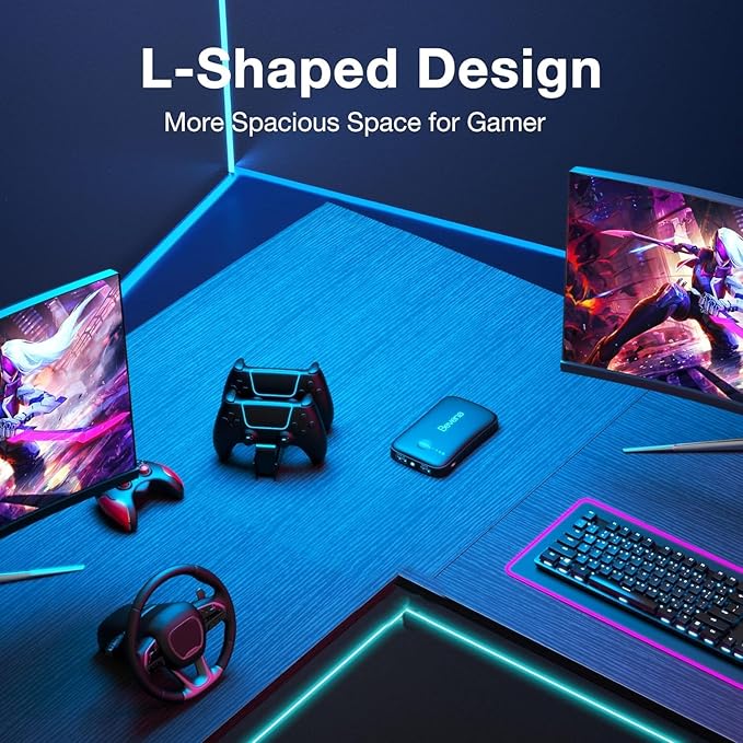 Callas L Shaped Computer Desk - Gaming Corner 50 Inch PC White Writing Study Student Table with Wooden Desktop CPU Stand for Home Office Room Small Space, Black (ST-22-Black)
