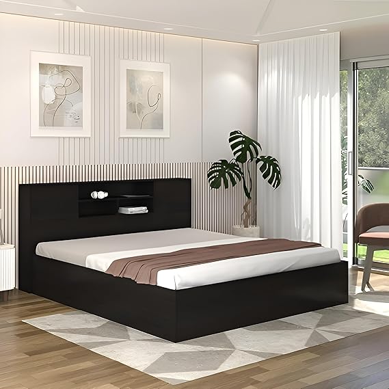 Callas Estoria Engineered Wood King Size Bed with Storage (Walnut, King with Storage)