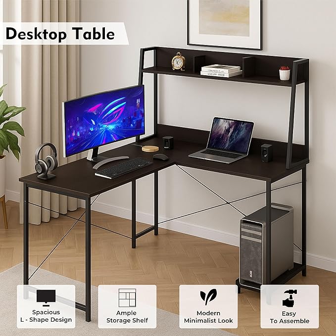 Callas Computer Desk Home/Office Desk | Writing Study Desk | Laptop Table | Modern Simple Desk | Small Desks for Small Spaces | Sturdy Desk for Home, Office, Bedroom, Living Room (Black, ST-23)