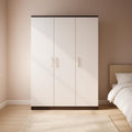 Callas 3 Door Wooden Wardrobe for Bedroom | Engineered Wood Almirah with Hanging Rod, Lockable Door & Drawer, |1 Year Warranty with Free Installation (Wardrobe-3 Door, Black)