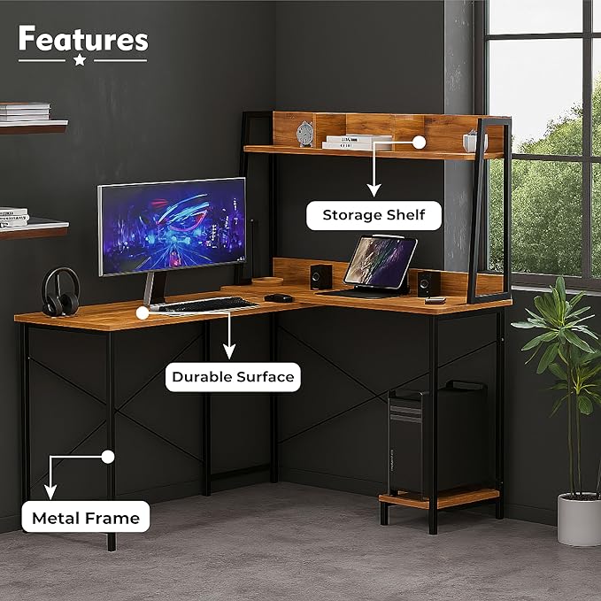 Callas Computer Desk Home/Office Desk | Writing Study Desk | Laptop Table | Modern Simple Desk | Small Desks for Small Spaces | Sturdy Desk for Home, Office, Bedroom, Living Room (Walnut, ST-23)