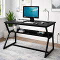 Callas DeskLite ST-31 Engineered Wood Study Table with Open Storage Shelf and Space-Saving Metal Frame for Home Office, Bedroom and Living Room, 120L x 59W x 75H cm - Black